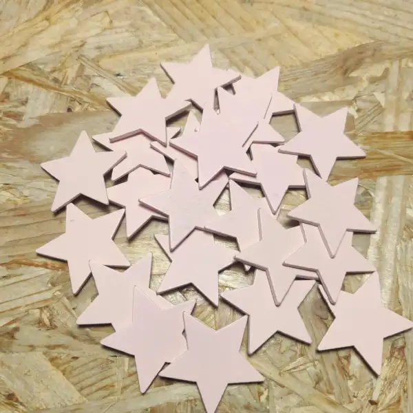 Stelline Rosa in Legno – Decorazioni per Bomboniere Battesimo, Nascita e Baby Shower